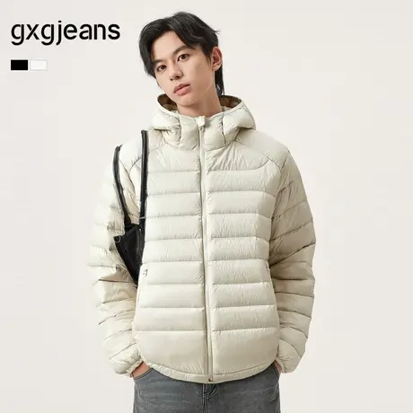 gxg.jeans男装 多色轻薄款打底基础短款连帽排骨羽绒服男25冬新品图片