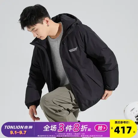 唐狮2024冬季新款男前胸后背立体硅胶印花羽绒服冲锋少年厚外套潮图片