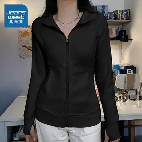 PG真维斯女装2025秋季新款 韩版休闲百搭小个子拉链开衫外套女商品大图