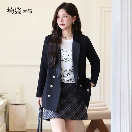 大码女装女士短外套2025年秋冬装新款百搭小个子西装外套商品大图