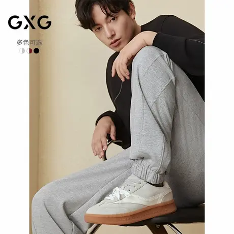 GXG通勤男鞋时尚百搭德训鞋拼接反绒皮休闲鞋复古运动潮鞋商品大图