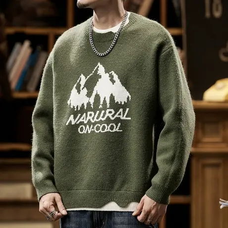 百搭潮流毛衣男款冬季宽松舒适保暖毛衣休闲毛衣男款冬季潮流百搭图片