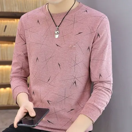 长袖t恤男秋季2023新款春秋衣服打底衫韩版卫衣男装体恤秋衣上衣商品大图