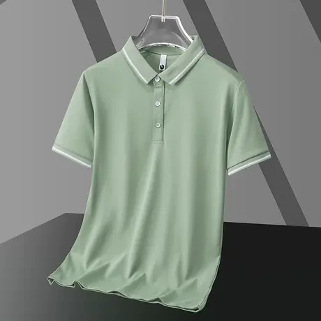 男士短袖polo衫翻领t恤有领商务半袖夏季薄款冰丝冰感保罗上衣服图片