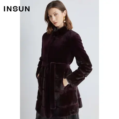 INSUN恩裳线上专选冬季直筒收腰加厚貂皮皮草商品大图