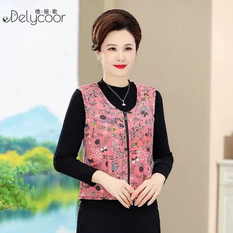 中老年人马甲秋装女2023新款妈妈加棉加厚内搭外穿背心老太太上衣商品大图