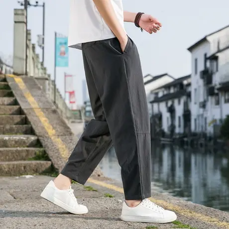 亚麻裤男棉麻裤子中国风男装休闲长裤夏季宽松直筒裤男士春夏男裤商品大图