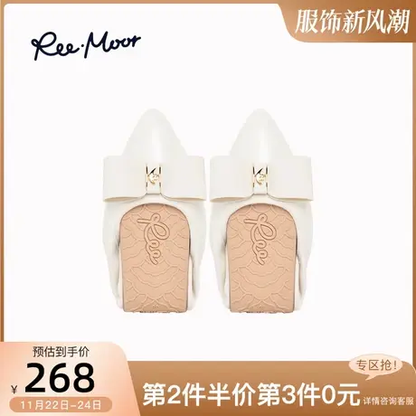 REEMOOR春2024新款气质尖头女单鞋OL通勤简约舒适百搭一脚蹬女鞋商品大图