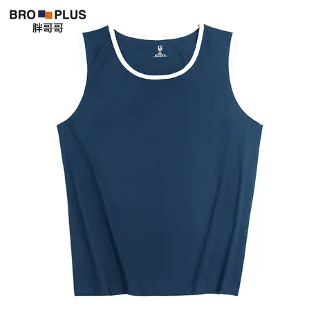 胖哥哥夏季大码无袖男T恤加肥加大运动背心潮流宽松男胖子打底衫图片