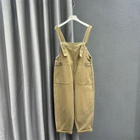 欧货大口袋牛仔背带裤女2024春季新款高腰宽松显瘦百搭连体长裤潮图片