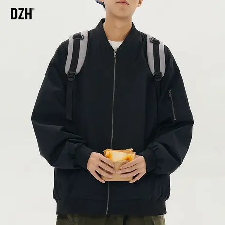 青少年黑色棒球服外套男春季潮流百搭2024年新款学生上衣休闲夹克商品大图