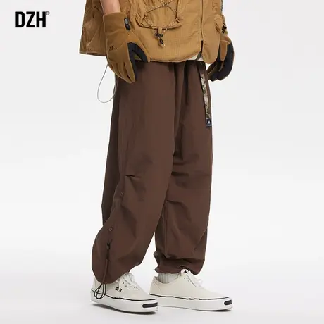 男士登山裤咖色裤子男春季休闲裤男款美式工装裤束脚冲锋裤防风裤商品大图