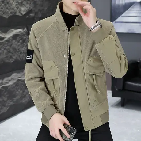 设计感潮牌夹克男款ins美式拼接百搭飞行棒球服男士休闲帅气春装商品大图