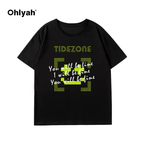 短袖女士2023夏季新款国潮牌休闲圆领纯棉潮流体恤T上衣t恤情侣装商品大图