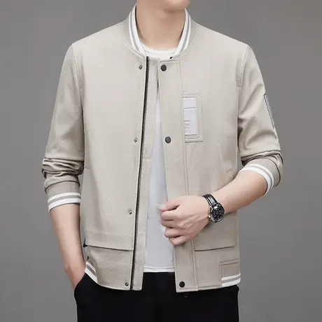 夹克男士潮流时尚休闲棒球服上衣男装2023年春秋季新款飞行员外套商品大图