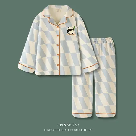Pinksea睡衣女春秋新款加厚保暖德绒长袖家居服高级熊猫冬季套装图片