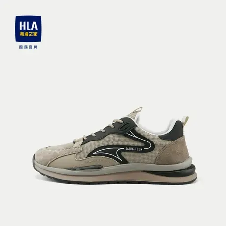 HLA/海澜之家时尚撞色系带休闲鞋透气网面牛皮鞋垫运动鞋子男商品大图