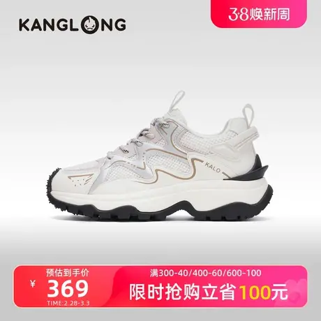 【门店发货】康龙女鞋 2024春季新款ins厚底老爹鞋拼色轻便运动鞋商品大图