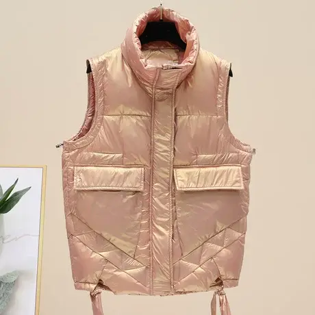 棉马甲女短款2023秋冬新款韩版宽松百搭羽绒棉服背心坎肩马夹外套商品大图