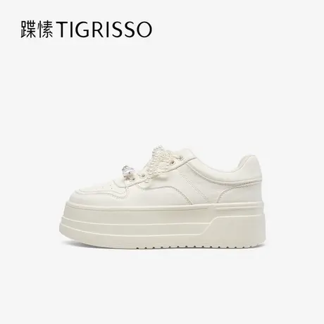 后花园蹀愫25夏新厚底增高6配裙时尚百搭休闲小白板鞋TA65367-50商品大图