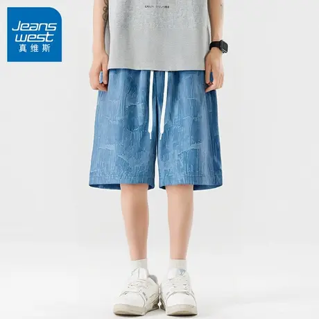 N5真维斯设计款休闲短裤男2025夏季新款宽松运动潮牌外穿五分裤子商品大图