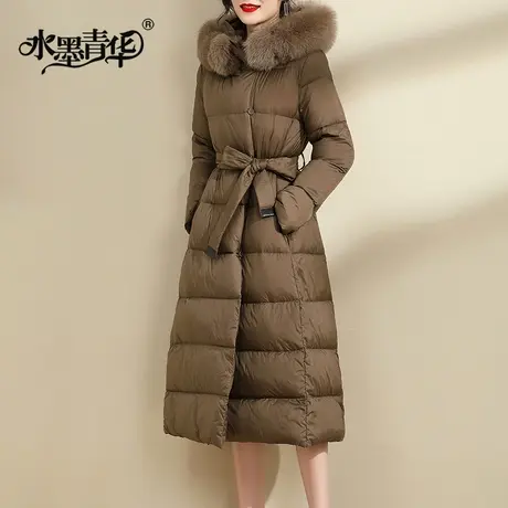 【2件7.5折】羽绒服女长款过膝冬季新款纯色百搭加厚保暖外套图片