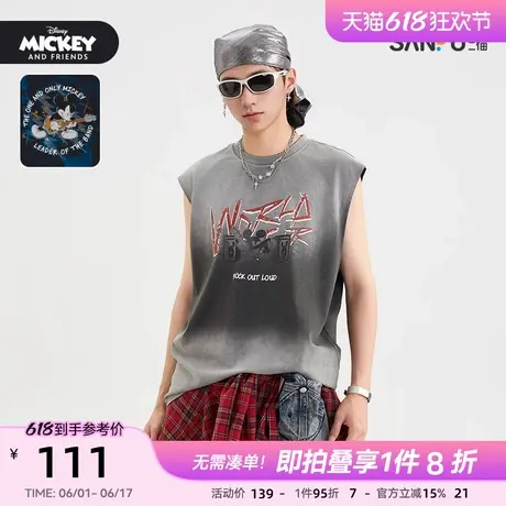 三福迪士尼米奇系列2025夏季男士音响米奇宽松背心502073图片