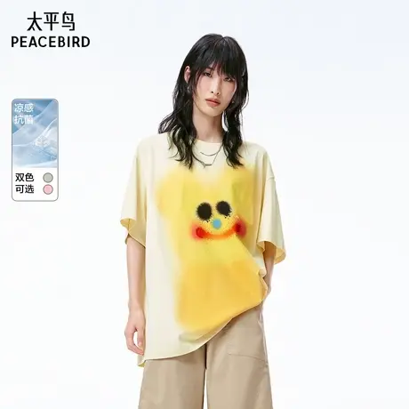 商场同款 可露丽风Jon Burgerman联名T恤女太平鸟夏新款A3CNF2335图片