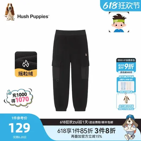 暇步士童装男童摇粒绒长裤春秋新款大童帅气工装裤儿童保暖运动裤商品大图