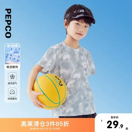 【吸湿速干】小猪班纳夏儿童圆领上衣中大童男童短袖T恤男孩商品大图