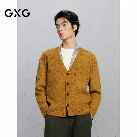 GXG男装 商场同款基础通勤开襟毛衣男士针织衫 24年冬G24X304011商品大图