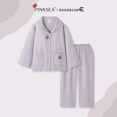 Pinksea睡衣女款A类纯棉长袖长裤春秋套装2025秋季新款女士家居服商品大图
