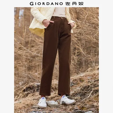 佐丹奴九分裤女装纯棉灯芯绒梭织直筒休闲九分裤 05423674商品大图