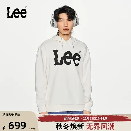 Lee商场同款经典色舒适版型logo男连帽长袖卫衣休闲潮流LMT00677图片