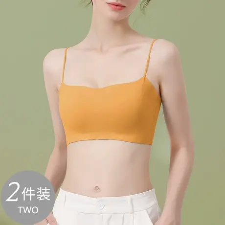美背内衣女小胸聚拢夏季冰丝无痕抹胸细肩带防走光吊带背心薄款商品大图