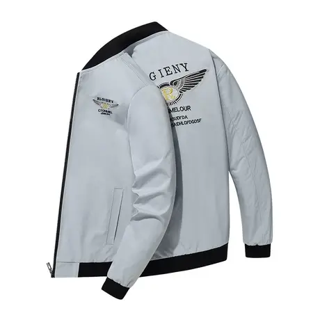 春秋季男士夹克外套立领刺绣休闲茄克衫棒球服男装青年刺绣上衣服商品大图