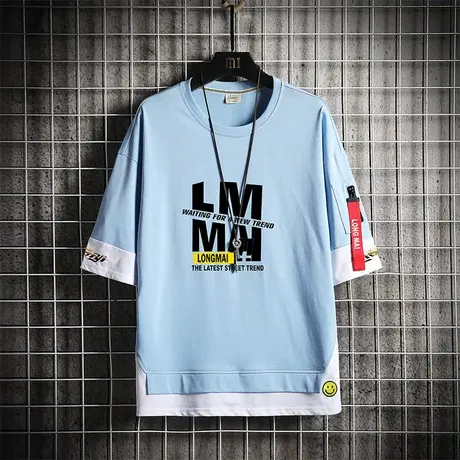 2023新款夏季棉感青少年短袖t恤男潮流大童高中初中学生半袖体桖图片