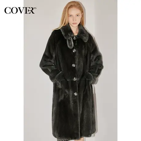 COVER冬季双层水貂毛领防水防污派克服商品大图