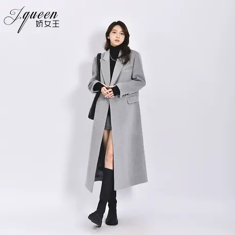 毛呢西装外套女秋冬季新款气质时尚高级感宽松廓形中长款呢子大衣商品大图