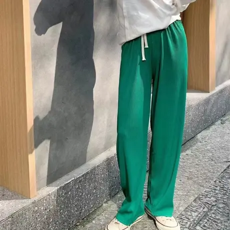 DD专属福利【垂感满分+阔腿版型=王炸显瘦】蛇骨纹奶油直筒阔腿裤图片