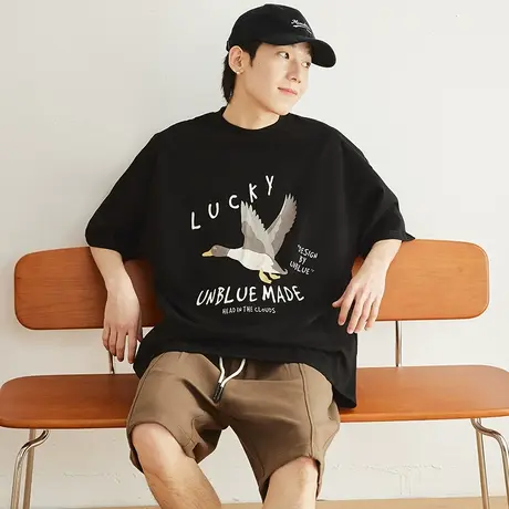 日系潮牌小众设计感男装宽松短袖男款300g重磅白色T恤男高端衣服商品大图