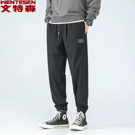 抽绳松紧腰休闲裤男修身弹力男裤秋冬2023新款韩版长裤子男弹力商品大图