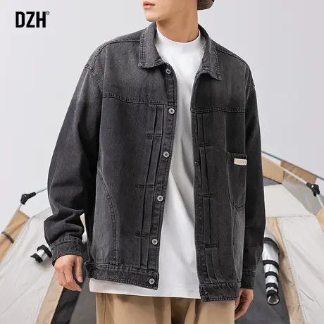 男生渐变色牛仔外套男潮牌春秋款男装2023年新款褂子工装夹克衣服商品大图