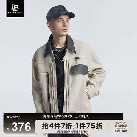 LiLbetter呢子外套男款羊绒大衣高级感翻领男秋冬季夹克潮流男装商品大图