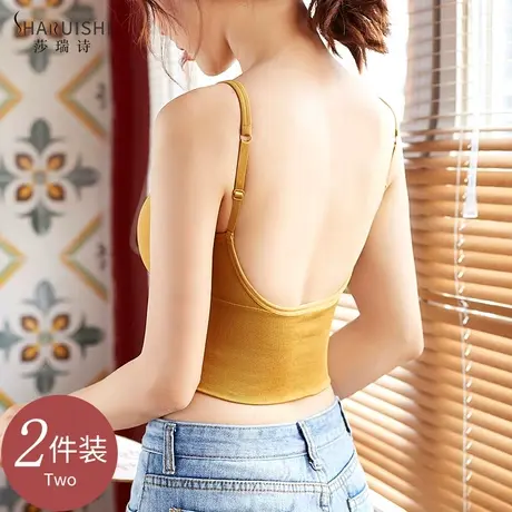 美背吊带背心女卡卡 一体式网红爆款U型外穿内搭打底文胸抹胸内衣商品大图