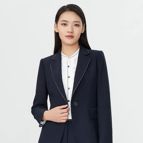 朗姿 春秋收腰显瘦通勤风女式西装外套线下商场同款奥莱图片