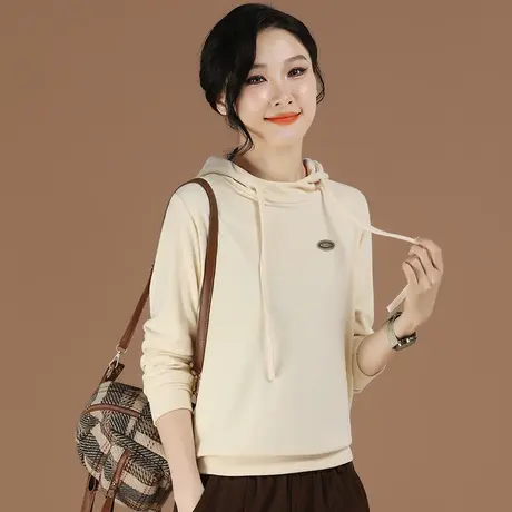 韩潮袭人连帽休闲套头长袖卫衣女士2023冬季新款宽松T恤上衣帽衫图片