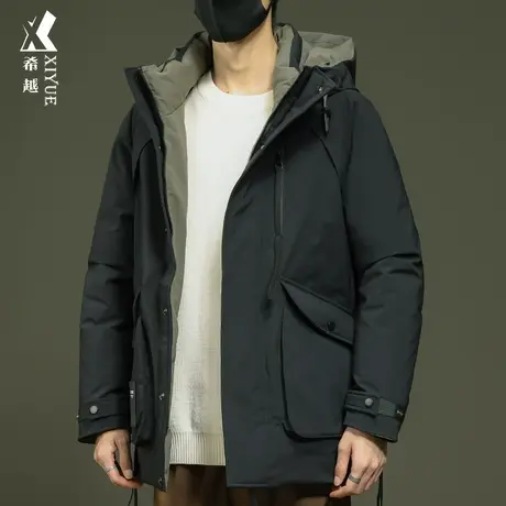 希越中长款羽绒服男特大码加肥加大2024秋冬季新款男士高级感外套商品大图