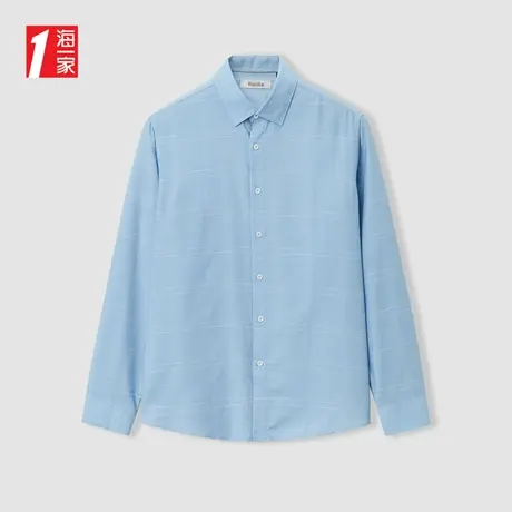 海一家日常可穿2024春季时尚格纹舒适男士长袖衬衫商品大图