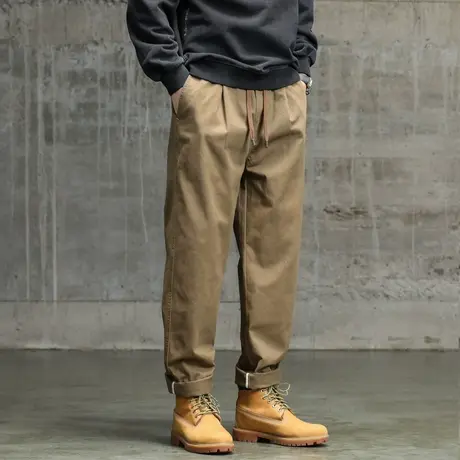 裤子男款时尚休闲直筒束脚裤百搭潮流工装裤休闲工装裤男潮流男装商品大图